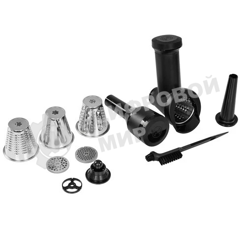 Мясорубка электрическая Bosch MFWS440B черный, 1900 Вт, 2.5 кг/мин, реверс, защита от перегрузки, насадки - 7