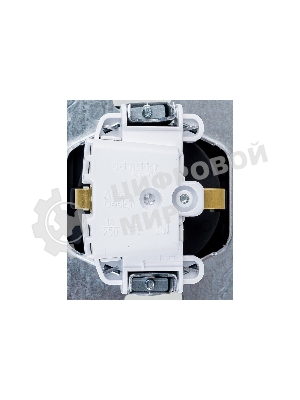 Механизм розетки 1-м СП AtlasDesign Aqua 16А IP44 с заземл. защ. шторки с прозрачной крышкой карбон SchE ATN441046