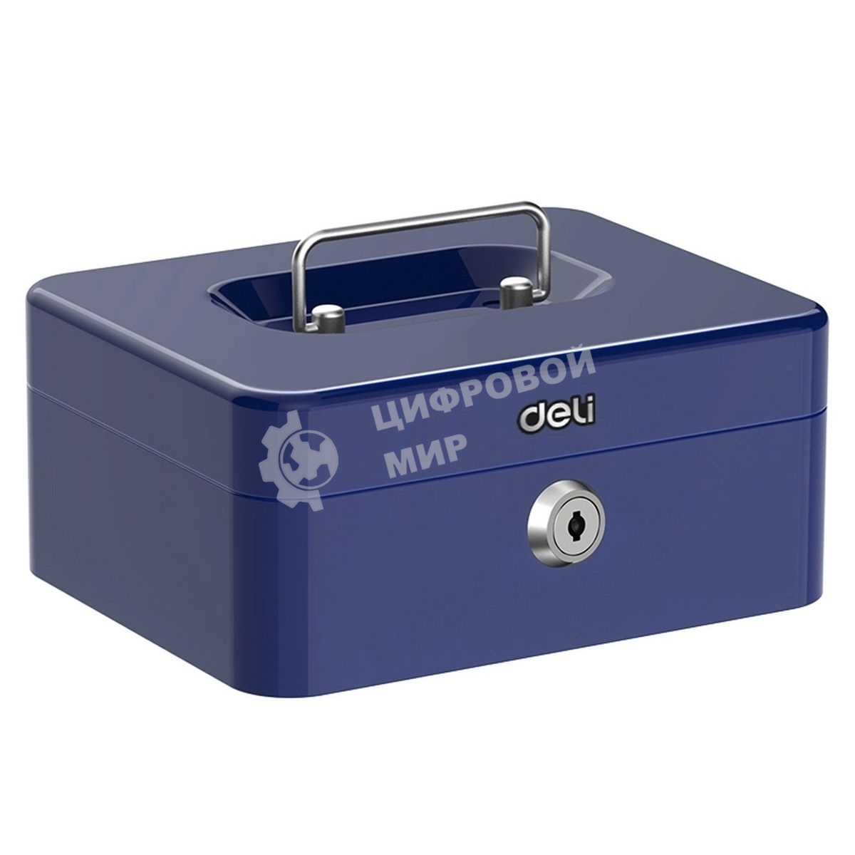 Сейф для денег Deli ET503 90х 200х 160 мм, ключевой, синий