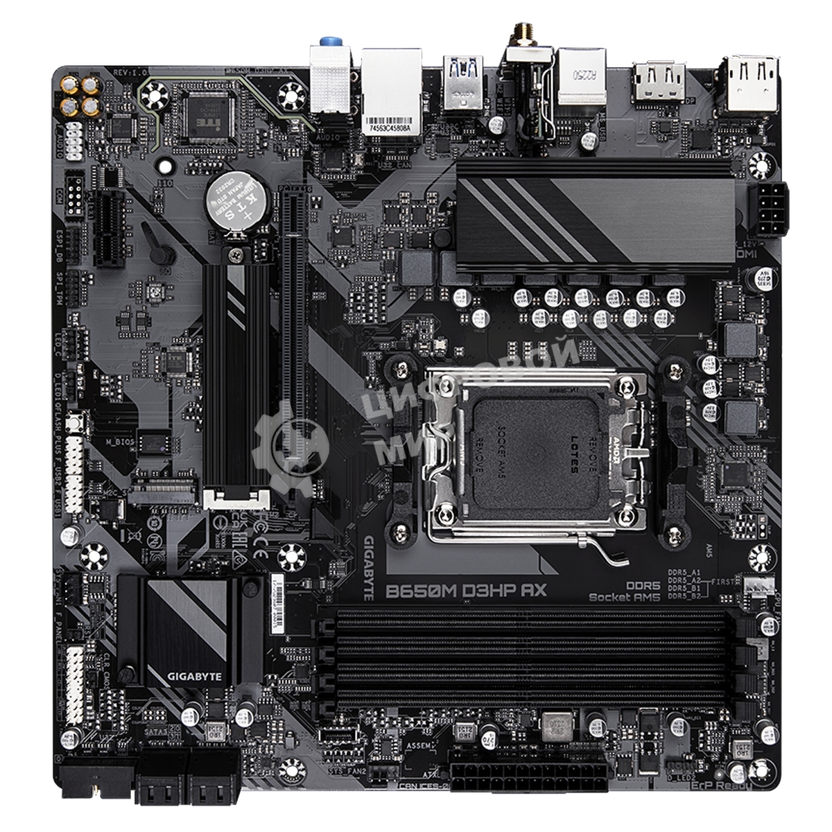Материнская плата Gigabyte B650M D3HP AX (V1.2), AM5, AMD B650, 4xDDR5, 4xSATA, 2xM.2, 1xPCI-E 4.0 x16, 1xPCI-E 4.0 x1, 3xUSB-A 3.2 Gen 1, 1xUSB-C 3.2 Gen 2, 1x 2.5Gb LAN, 3x3.5 мм, 7.1, Micro-ATX