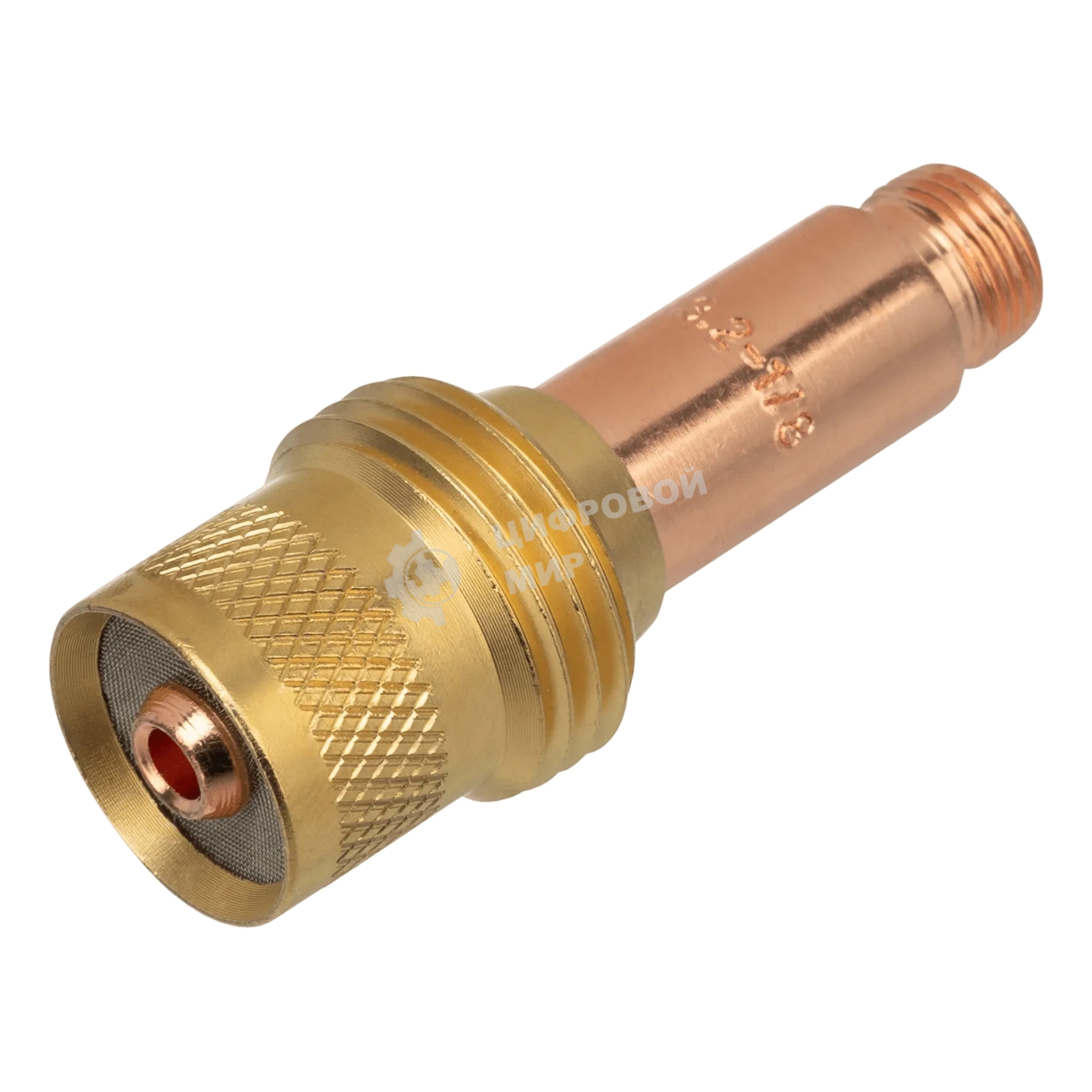 Держатель цанги Denzel с газовой линзой для электрода 2,4 мм, 2 шт