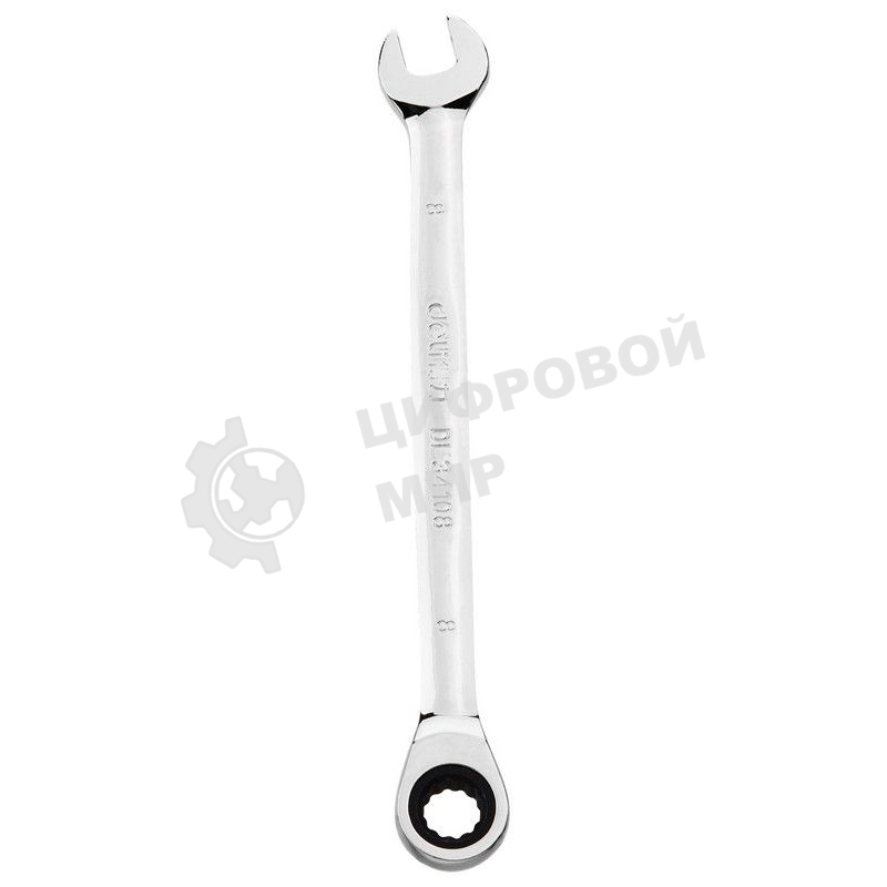 Набор комбинированных ключей с трещоткой 8 шт Deli DL140108T Спецификация: 8,10,12,13,14,15,17,19мм. Сталь 40 Cr. Трещетка 50BV30 72Т.