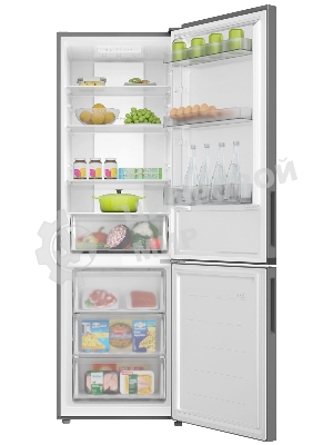 Холодильник Candy CFN6185S серебро двухкамерный 207/91 л морозилка снизу, No Frost