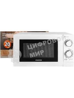 Микроволновая печь Starwind SMW3820 белый, 20 л, 700 Вт, переключатели - поворотный механизм