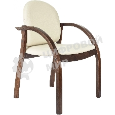 Стул Бюрократ ДЖУНО светло-бежевый, эко.кожа, на ножках дерево