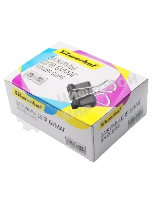 Зажимы Silwerhof 510017 сталь 41мм черный (упаковка: 12 шт) картонная коробка