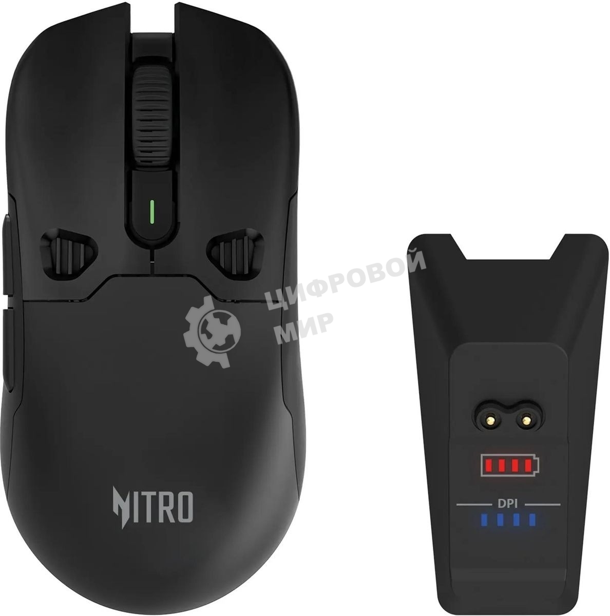 Мышь беспроводная Acer Nitro OMR404 черный, 6400 dpi, радиоканал, Bluetooth, USB, кнопки - 6