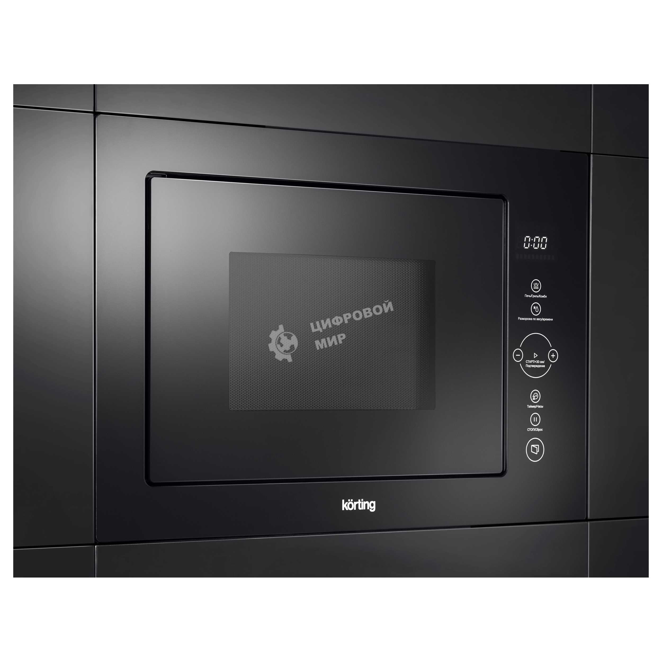 Встраиваемая микроволновая печь Korting KMI 825 TGN черный, 25 л, 900 Вт, переключатели - сенсор
