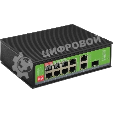 Коммутатор Digma DSP408F-2G1S-300, 8×100 Мбит/с + 2×1 Гбит/с + 1×1 Гбит/с SFP, неуправляемый