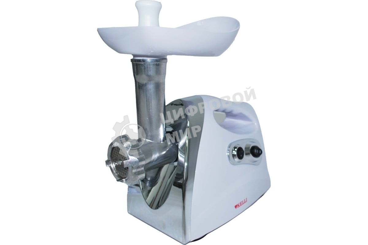 Мясорубка электрическая Kelli KL-5004 белый, 2600 Вт, 2 кг/мин, реверс, защита от перегрузки, насадки - 5