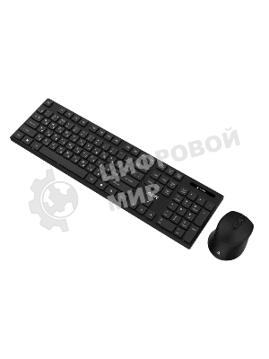 Комплект клавиатура и мышь ABR KW814 черный, интерфейс USB, беспроводной, 2.4G, RU/EN