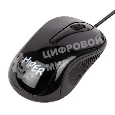 Мышь проводная HIPER HOM-031 черный, 1000 dpi, USB, кнопки - 3