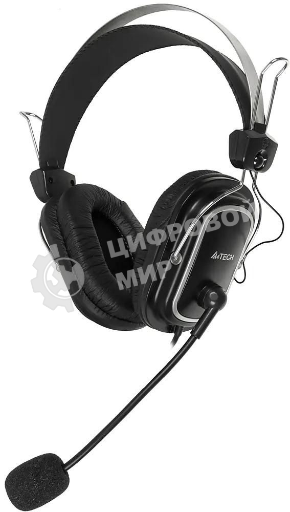 Гарнитура проводная A4Tech HS-50, черный/серебристый