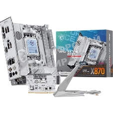 Материнская плата MSI MPG X870I EDGE TI EVO WIFI, AM5, AMD X870, 2xDDR5 (до 128 ГБ), 2xSATA, 3xM.2 (1xPCIe 5.0, 2xPCIe 4.0), 1xPCIe 5.0 x16, 1xHDMI, 1x5Gb LAN, Wi-Fi 7, Bluetooth 5.4, 2xUSB-C 40Gbps (USB4), 1xUSB-C 10Gbps, 5xUSB-A 10Gbps, 3x3.5 мм + S/PDIF оптический, 7.1, белый/серебристый, Mini-ITX