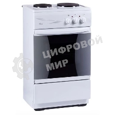 Плита электрическая Flama CE 3201 W белый, конфорок 2 шт, духовка 30 л, 50 см x 85 см x 36 см