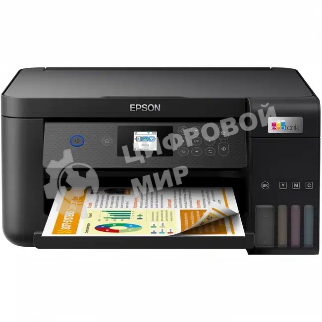 МФУ струйное Epson EcoTank L4260 (C11CJ63415), A4, цветной, печ. до 33 стр/мин. (ч/б) до 15 стр/мин. (цвет), 1440 x 5760 dpi (печать) 1200x2400dpi (скан.), USB, Wi-Fi