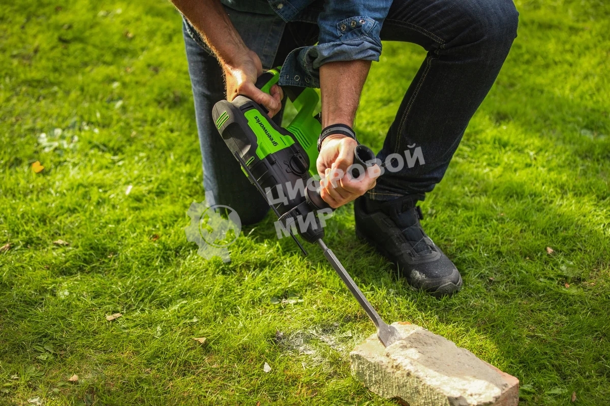 Перфоратор аккумуляторный бесщеточный GreenWorks GD24SDS2 2 ДЖ, 24V, c 1хАКБ 4 Ач и ЗУ в сумке (3803007UB)