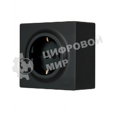 Розетка 1-мест. с заземл. LETO ПБТ черный бархат LEZARD 752-4200-122B