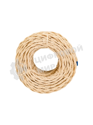 Провод ретро Bironi B1-424-719-50 2х1.5 матовый, песочное золото (уп. 50 м)