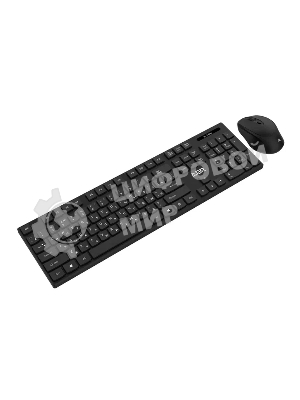 Комплект клавиатура и мышь ABR KW814 черный, интерфейс USB, беспроводной, 2.4G, RU/EN