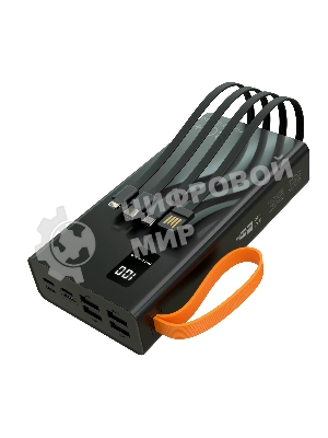 Портативный аккумулятор More choice (4620202550576) PB22-30 с кабелем 2USB 2.1A - 30000mAh черный