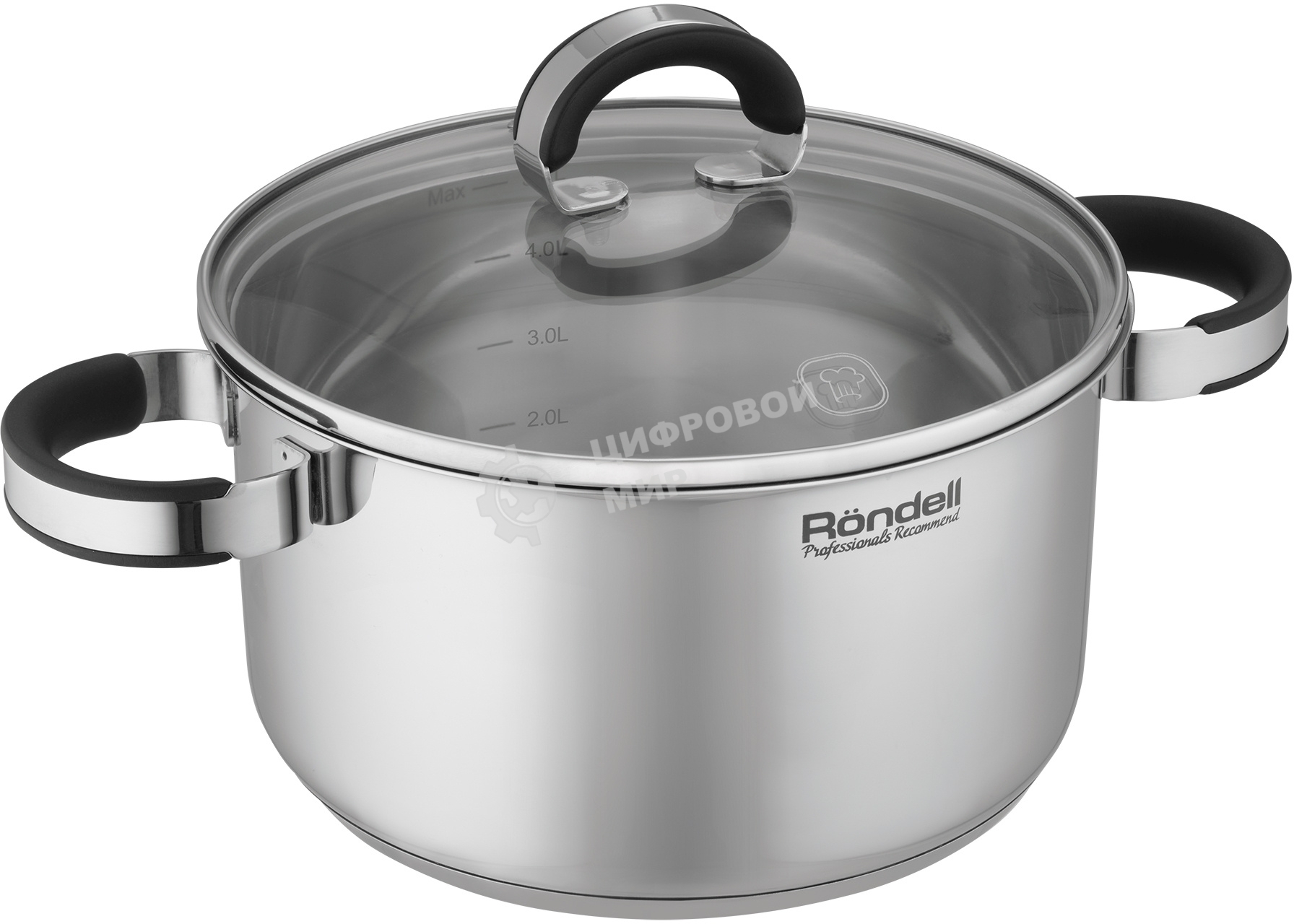 Кастрюля Rondell Brando RDS-1805 5.1 л. d=24 см (с крышкой) сталь