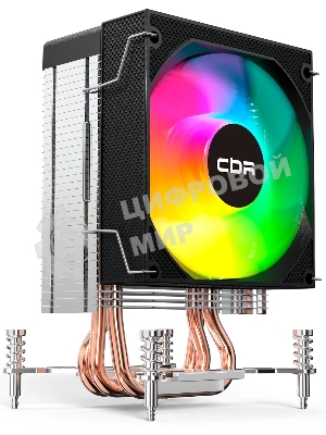 Кулер для процессора CBR CBR-CC-3160-RGB-PWM Al+Cu, 3 heat pipes, Socket 775/1366/1155/1156/1150/1151/1200/1700/AM2/АМ2+/АМ3/AM3+/FM1/FM2/AM4/AM5, TDP 160W, 90mm Fan, 2600RPM, HB, RGB, PWM, 32db