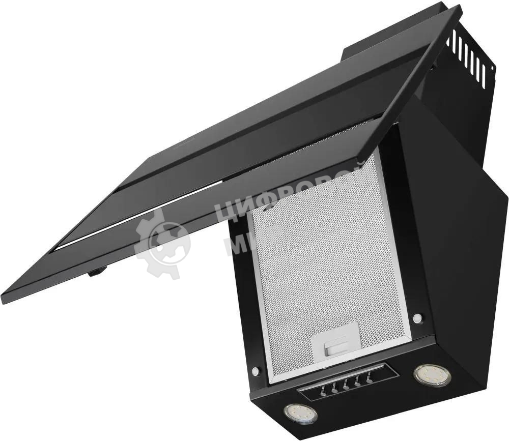 Вытяжка каминная Maunfeld Bridge 60 нержавеющая сталь/черное стекло, 60 см, 850 куб. м/ч, 51 дБ