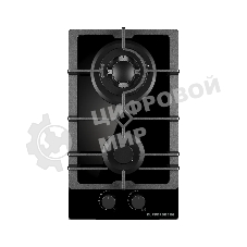 Варочная поверхность Kuppersberg FG 31 B, газ, High-Tech, 30 см, 2 конфорки, автоматический электроподжиг, газ-контроль, форсунки под сжиженый газ, SABAF конфорки, WOK конфорка, чугунные решетки, цвет черный, цвет фурнитуры черный