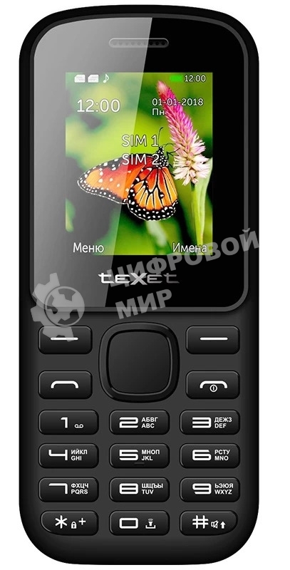 Мобильный телефон Texet TM-130 черный-красный