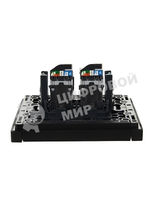 Розетка компьютерная 2-ая RJ45 кат.5E IEK FORTE&PIANO FP133 черный