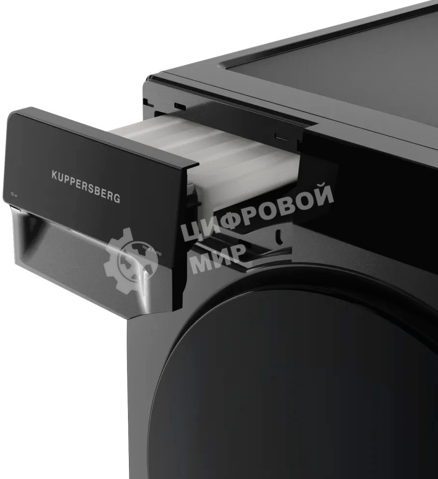 Сушильная машина Kuppersberg DM 590 GR, High-Tech, загрузка 10 кг, 16 программ, тепловой насос, отсрочка старта, реверс барабана, ультрафиолет, сенсорное управление, блокировка от детей, энергоэффективность А+, серый