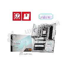 Материнская плата MSI B850 GAMING PLUS WIFI PZ, AM5, AMD B850, 4xDDR5, 4xSATA, 3xM.2, 1xPCIe 5.0 x16, 1xPCIe 4.0 x4, 2xPCIe 3.0 x1, 1xDP, 1x5Gb LAN, Wi-Fi 7, Bluetooth 5.4, 2xUSB-C 10Gbps, 1xUSB-C 5Gbps, 1xUSB-A 10Gbps, 1xUSB-A 5Gbps, 4xUSB-A 2.0, 3x3.5 м