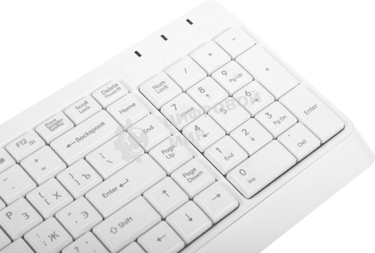 Комплект клавиатура+мышь A4Tech FStyler F1512 проводной, USB, 1200 DPI, белый