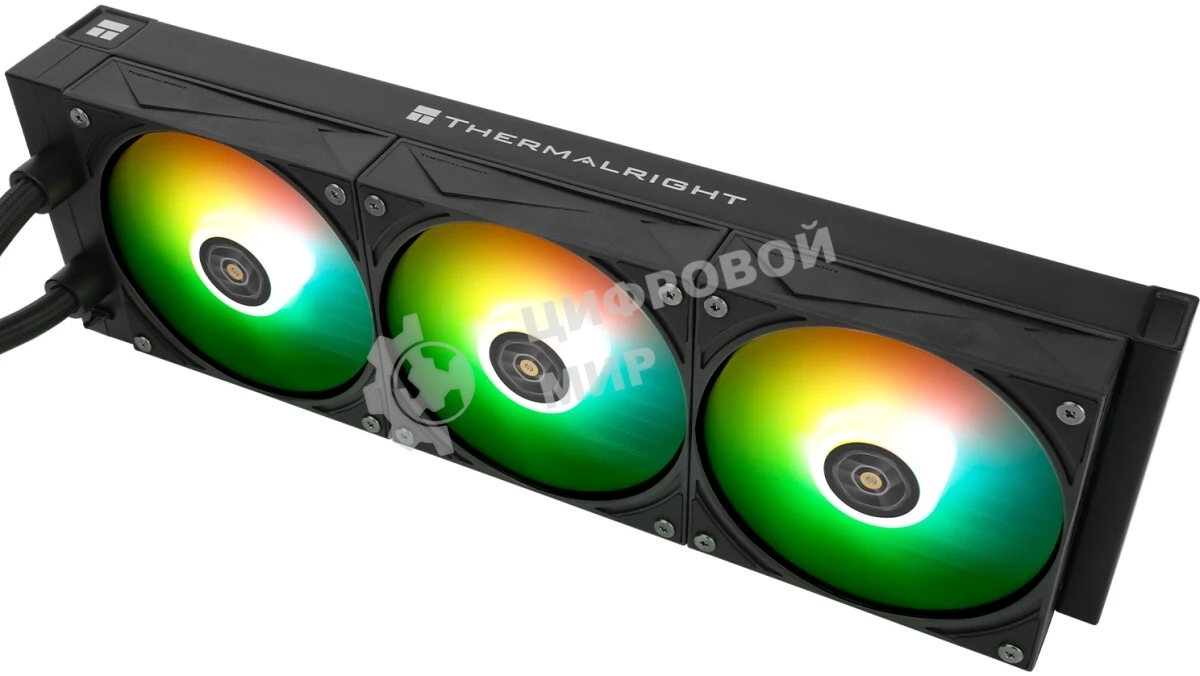Водяное охлаждение для процессора Thermalright Grand Vision 360 (360mm, LED, Black, ARGB/Fans: 3x120mm, 80.45CFM, 29.4dBA, 2150RPM/Pump height 72.5mm, 6400RPM, Rad thickness 27mm/S: 1700, 1200, 1851, 115X, 2011, 2066, AM5, AM4)