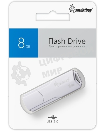 Флешка USB SmartBuy CLUE white (SB8GbCLU-W), 8Gb, USB 2.0, R/W 30/15, белый