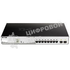 Коммутатор D-Link DGS-1210-10MP/F1A, 8×1 Гбит/с + 2×1 Гбит/с SFP, настраиваемый