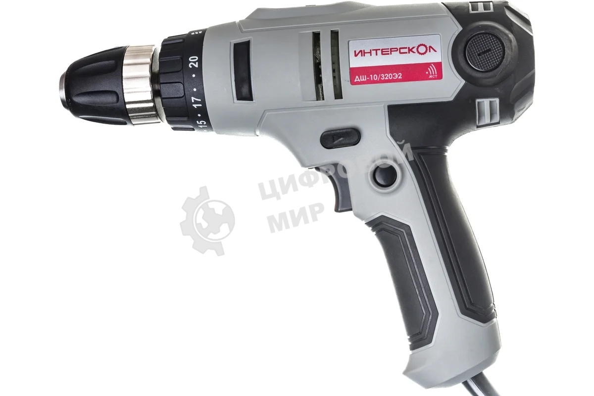 Дрель-шуруповерт сетевой ИНТЕРСКОЛ ДШ-10/320Э2, Сетевая, 320Вт