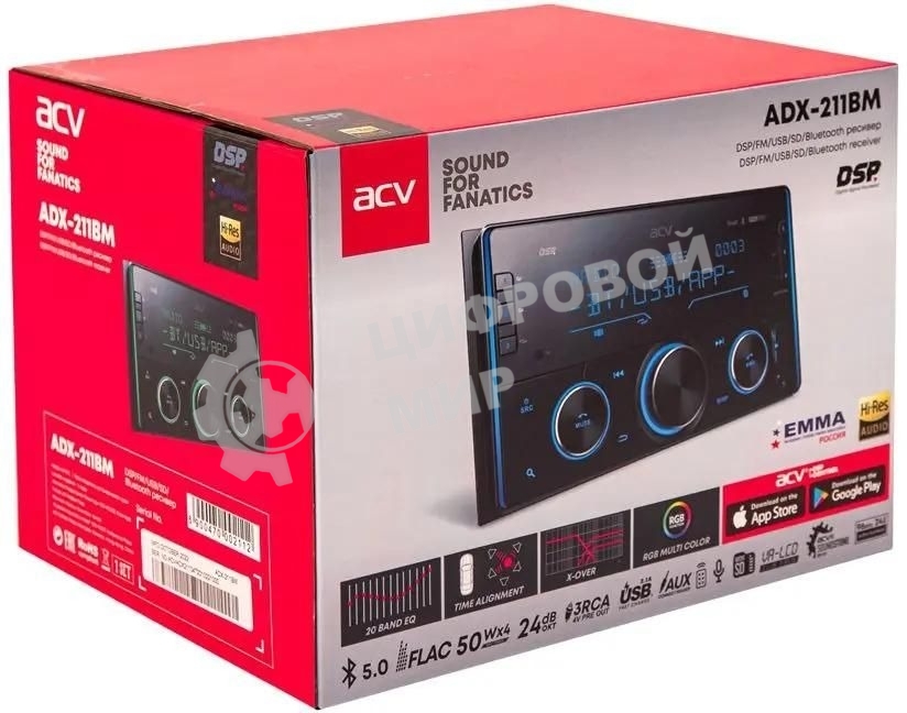 Автомагнитола ACV ADX-211BM 2DIN 4x50Вт