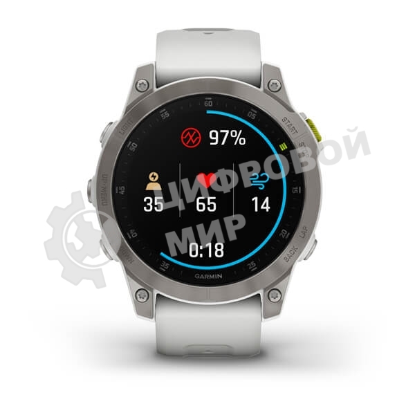 Умные часы Garmin Epix (Gen 2) Sapphire титановый белый 47мм