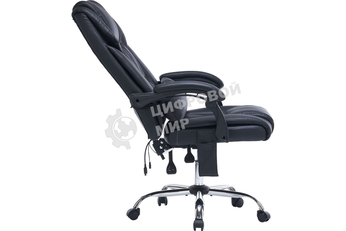 Кресло офисное Cactus CS-CHR-OC02M-BK черный, эко.кожа, крестов. сталь