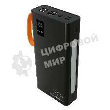 Портативный аккумулятор More choice (4620202550576) PB22-30 с кабелем 2USB 2.1A - 30000mAh черный