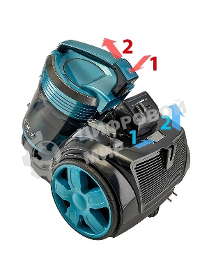 Пылесос DELTA DL-0852 черный/бирюзовый, 350/2200 Вт, уборка сухая, пылесборник контейнер, 4 л