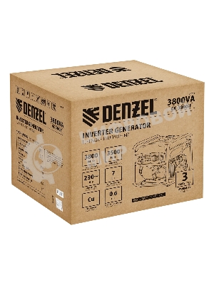 Генератор инверторный Denzel GK-3800iF, 3,8 кВт, 230 В, ручной старт
