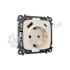 Комплект механизма электрической розетки OMEGA Бежевый матовый 2USB A+C 20W (быстрая зарядка) с/з QUANT (OP3300, VM160) MO330010