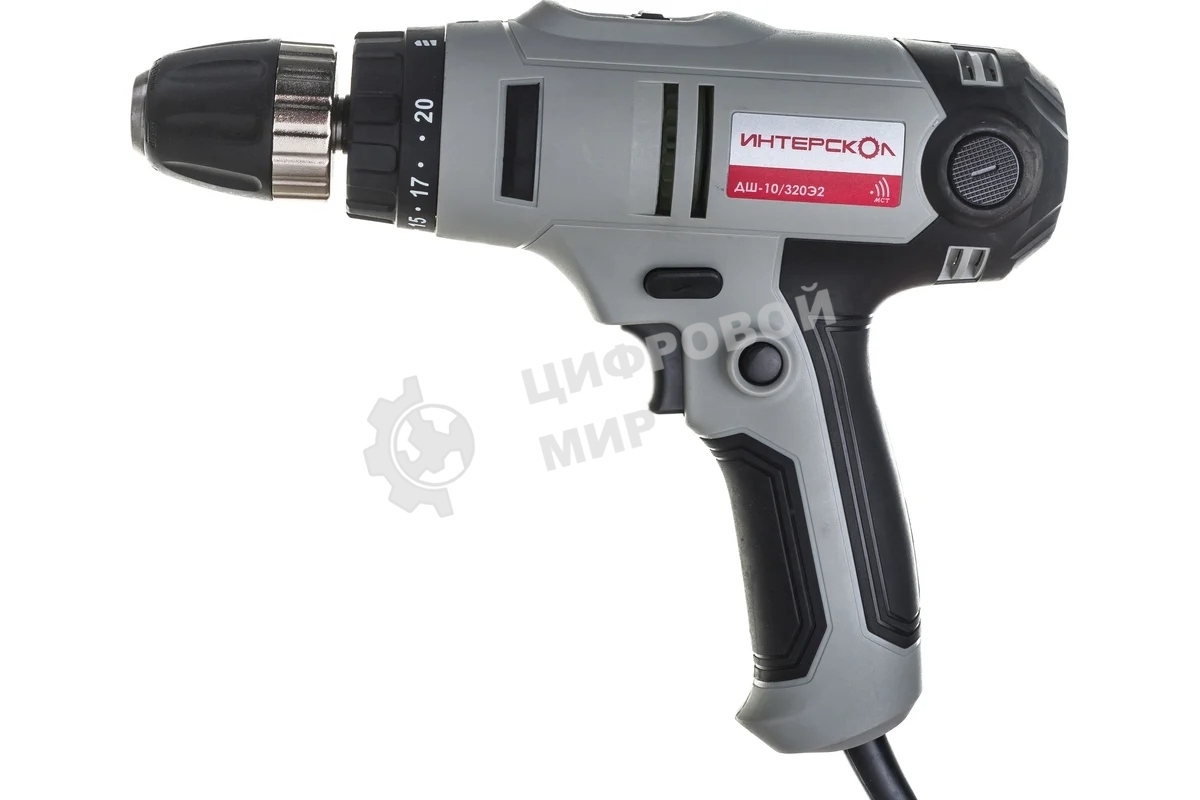 Дрель-шуруповерт сетевой ИНТЕРСКОЛ ДШ-10/320Э2, Сетевая, 320Вт