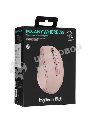 Мышь беспроводная/проводная Logitech MX Anywhere 3S розовый, 8000 dpi, радиоканал, Bluetooth, USB, кнопки - 6