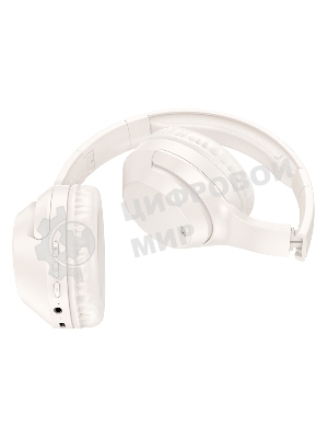Беспроводные/проводные наушники Borofone BO26 Milky белый, накладные, Bluetooth 5.3 + проводной, складная конструкция, микрофон, до 40 ч