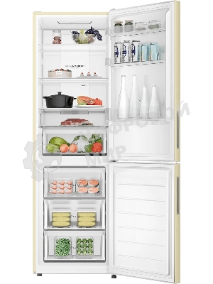 Холодильник Haier CEF536CCG бежевый двухкамерный 240/105 л морозилка снизу, No Frost
