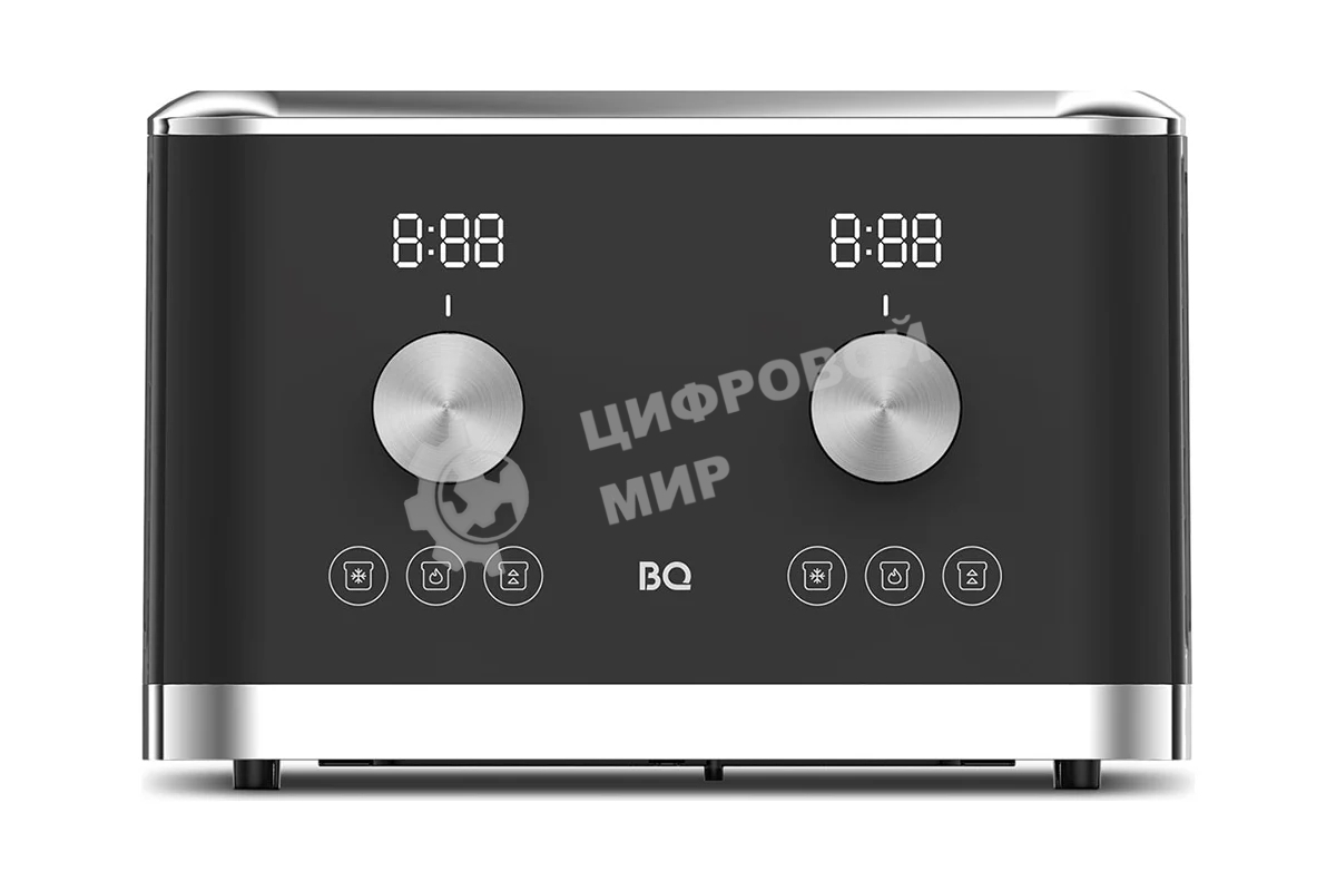 Тостер BQ T4000 Black-Steel, Мощность 1600 Вт, 7 степеней поджаривания